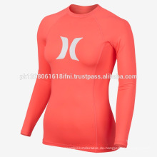 Damen Langarm Kompressionsbekleidung Polyester Rashguard